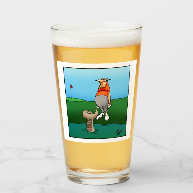 Funny Golf Humour Beer Glass Gift (Front Filled)