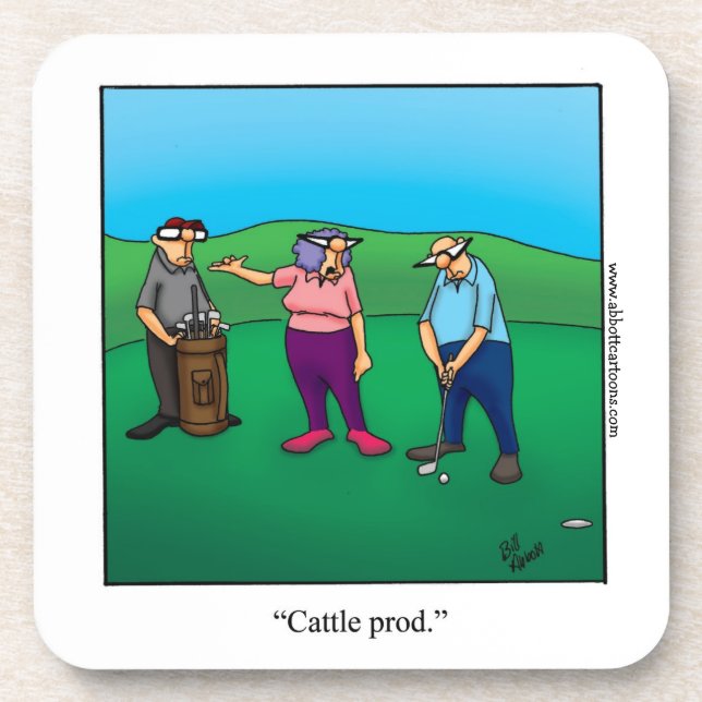 Funny Golf Humour Coaster Set Golf Gift (Front)