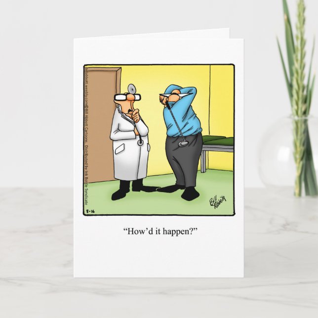 Funny Golf Humour Greeting Card For Him (Front)