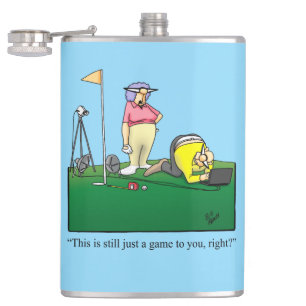 Funny Golf Humour Hip Flask Gift