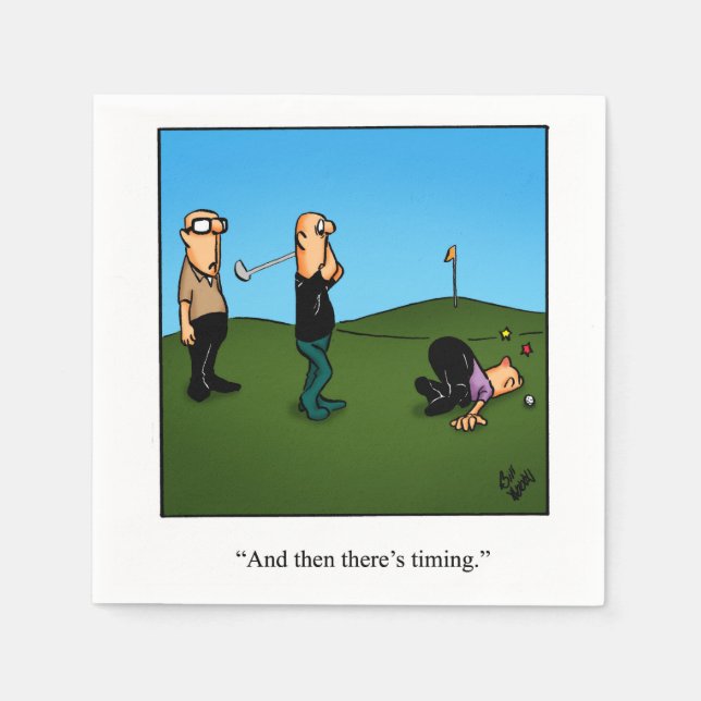 Funny Golf Humour Napkins (Front)