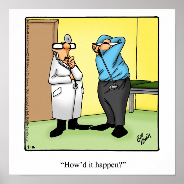 Funny Golf Humour Poster Gift (Front)