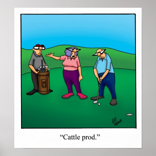 Funny Golf Humour Poster Gift (Front)