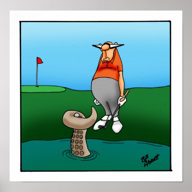 Funny Golf Cartoons Art & Wall Décor Zazzle.co.uk