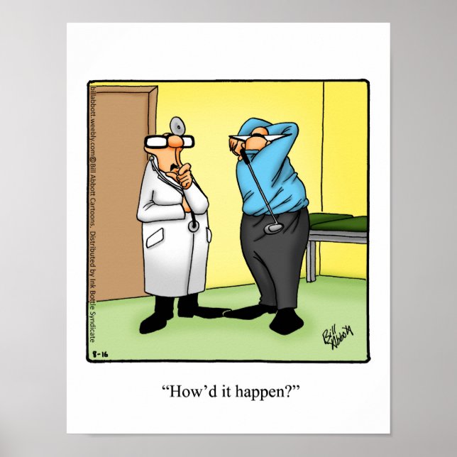 Funny Golf Humour Poster Gift (Front)