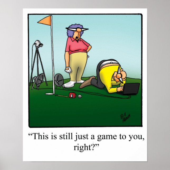 Funny Golf Humour Poster Gift (Front)