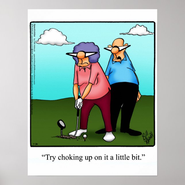 Funny Golf Humour Poster Gift (Front)