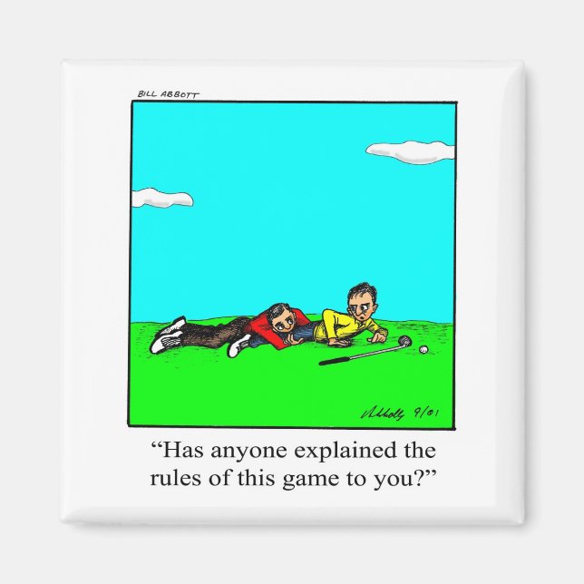 Funny Golf Humour Square Magnet (Front)