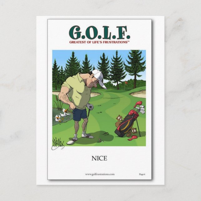 Funny golf image postcard (Front)