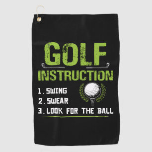 Funny Golf Instructions Golf Towel