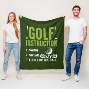 funny Golf instructions word art Fleece Blanket