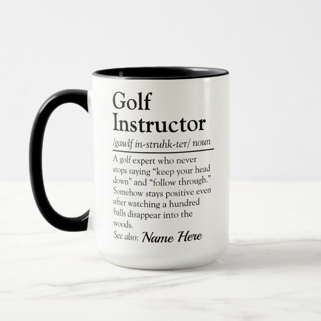Funny Golf Instructor Definition Personalized Gift Mug (Left)