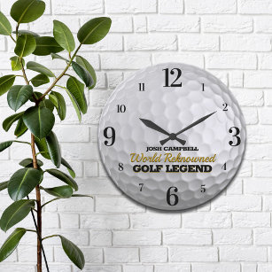 Funny Golf Legend Golf Ball Personalised Large Clock