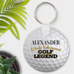 Funny Golf Legend Golf Ball Personalized Key Ring<br><div class="desc">Fun,  personalized golf ball on this custom keychain.  The perfect gift for any golf lover.</div>