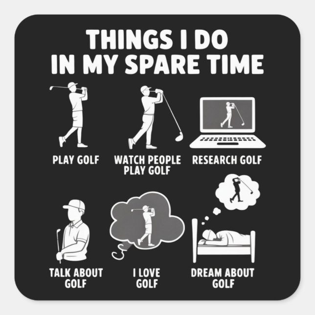Funny Golf Lover Coach Gifts Dad Grandpa Golfer Square Sticker (Front)
