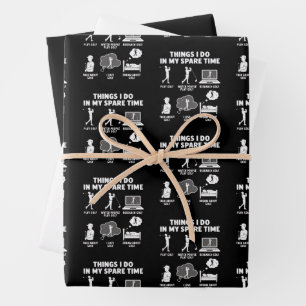 Funny Golf Lover Coach Gifts Dad Grandpa Golfer Wrapping Paper Sheet