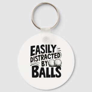 Funny Golf Lover Golfing Golfers Easily Distracted Key Ring