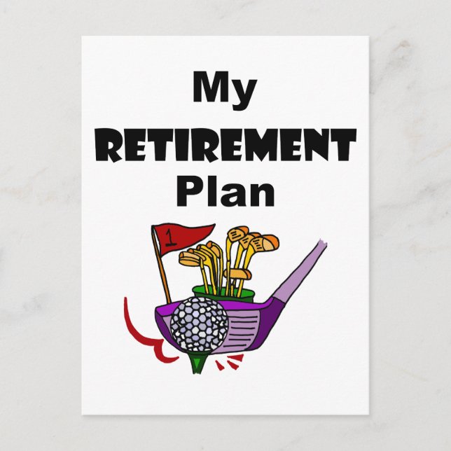 Funny Golf My Retirement Plan Design Postcard (Front)
