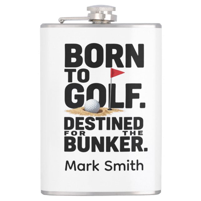 Funny Golf Obsession Quote for Golf Addicts  Hip Flask (Front)