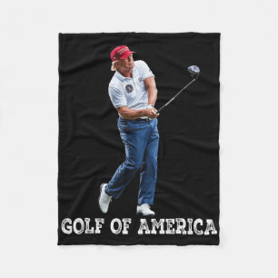 Funny Golf Of America Donald Trump 1 Fleece Blanket