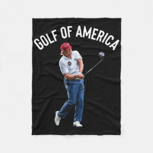 Funny Golf Of America Donald Trump 1 Fleece Blanket