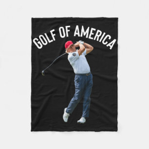 Funny Golf Of America Donald Trump Fleece Blanket