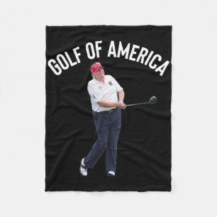 Funny Golf Of America Donald Trump Pun  Fleece Blanket
