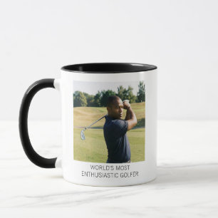Funny Golf Photo Custom Dad Enthusiastic Golfer Mug