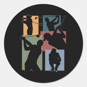 Funny Golf Player Cool Golfer Golfing Game Enthusi Classic Round Sticker