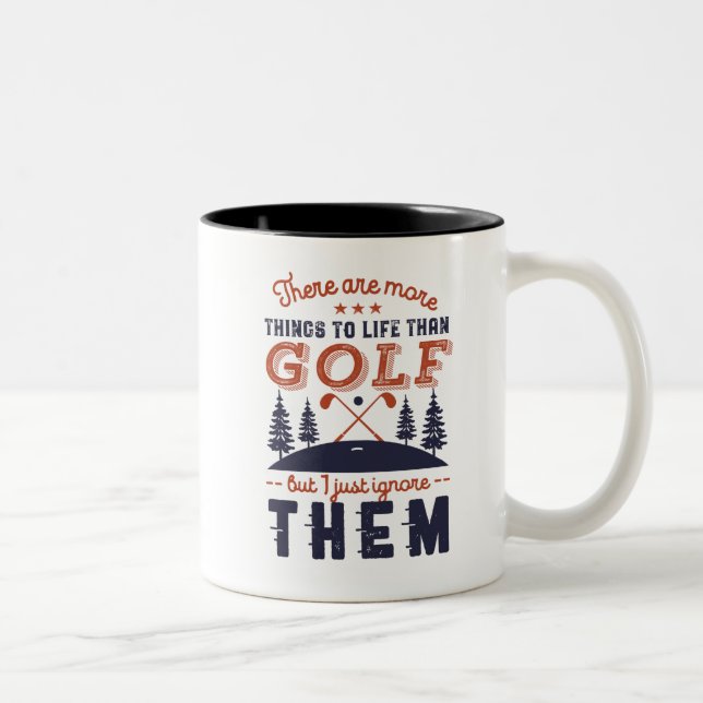 Funny Golf Player Quote Golfers Love Golfing Two-Tone Coffee Mug (Right)