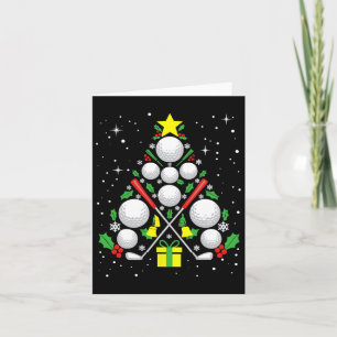 Funny Golf Player Xmas Lights Golf Christmas Tree Card