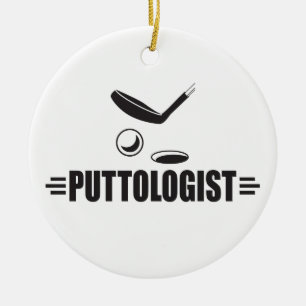 Funny Golf, Putting Ceramic Tree Decoration