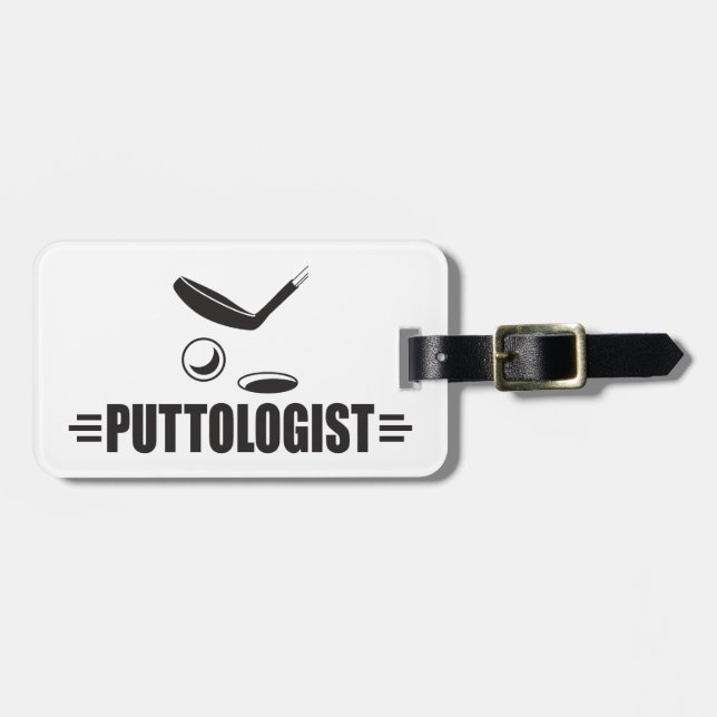 Funny Golf, Putting Luggage Tag (Front Horizontal)