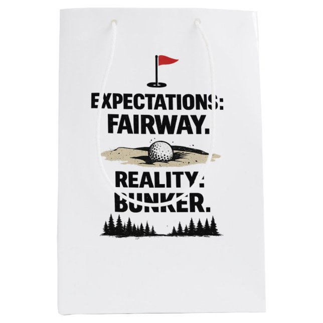 Funny Golf Quote for Golf Addicts  Medium Gift Bag (Front)