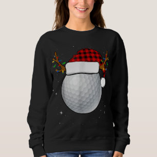 Funny Golf Reindeer Santa Hat Christmas Pyjamas Ho Sweatshirt