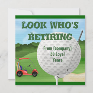 FUNNY Golf  Retirement Invitations TEMPLATE