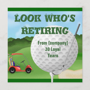 Funny Golf Retirement Invitations TEMPLATE