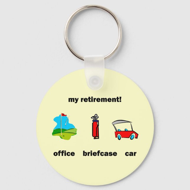 Funny golf retirement key ring (Front)