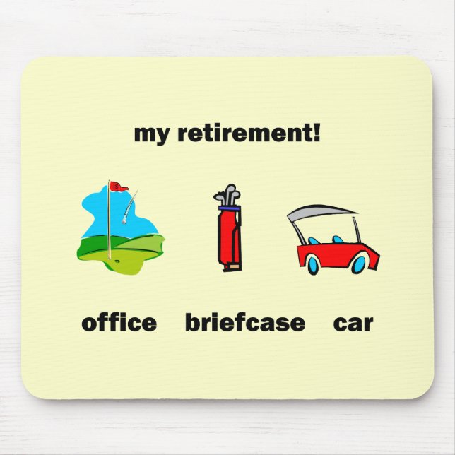 Funny golf retirement mouse mat (Front)