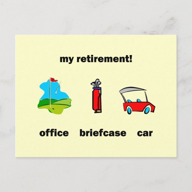 Funny golf retirement postcard (Front)