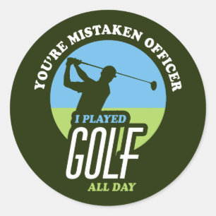 Funny Golf Saying For Golfers Classic Round Sticker