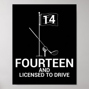 Funny Golf Saying Teen Golfer 14th Birthday  Poster