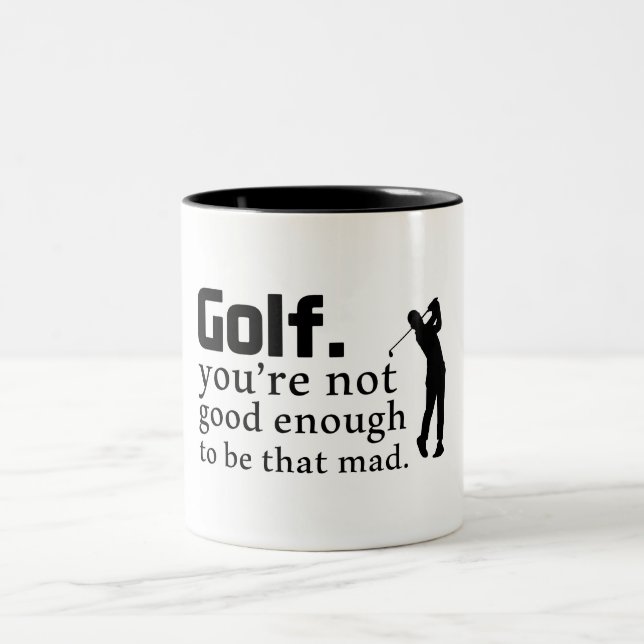 Funny Golf Saying Two-Tone Coffee Mug (Center)