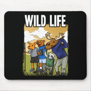Funny Golf Shirt With Deer Racoon Moose Bear Golf Mouse Mat