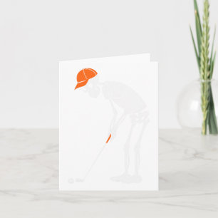 Funny Golf Skeleton Golf Halloween Golfing Sports Card