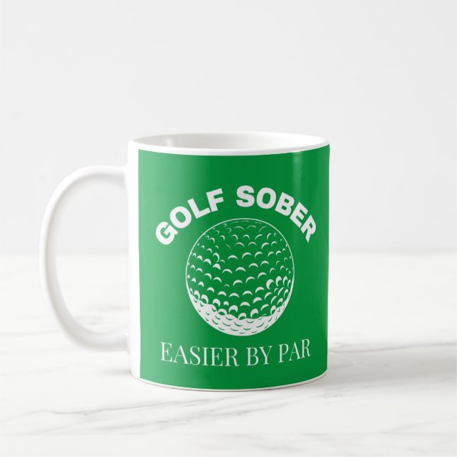 Funny Golf Sober Easier By Par Golfing Quote Coffee Mug (Left)