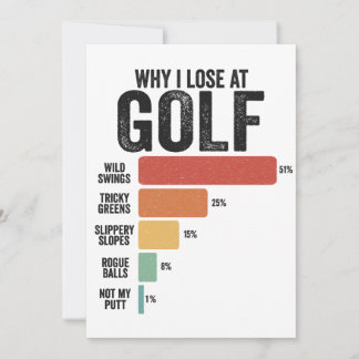 Funny Golf Sport Why I Lose At Golfing Game Retro Holiday Card