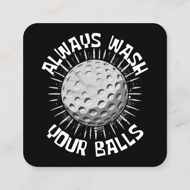 Funny-golf Square Business Card (Back)