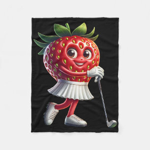 Funny Golf Strawberry Humour For Sports Lovers And Fleece Blanket