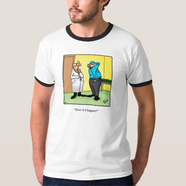 Funny Golf Swing Humour Tee Shirt (Front)